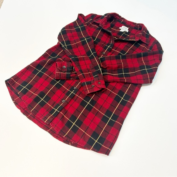 L.L. Bean Red Flannel Button Down Shirt Size S - Picture 4 of 12